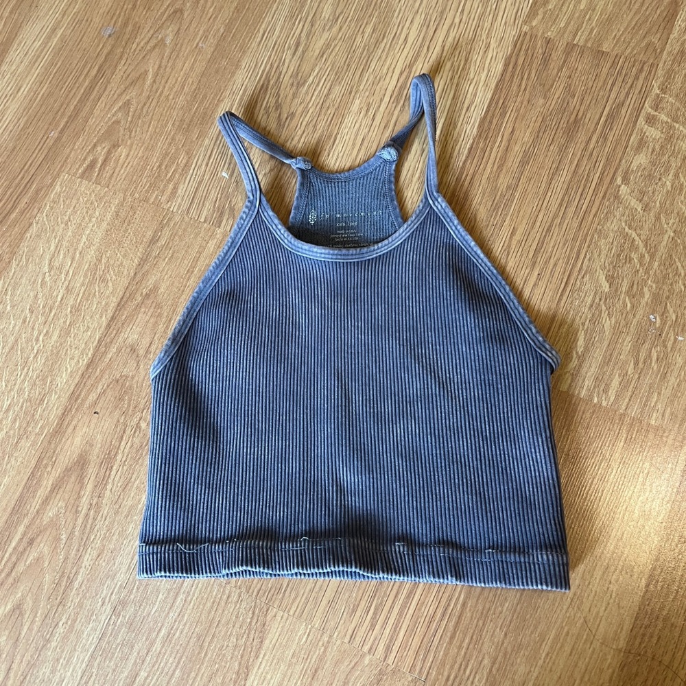 FP Movement Happiness Runs Halter Tank Top XS S Cropped Ribbed Yoga Running